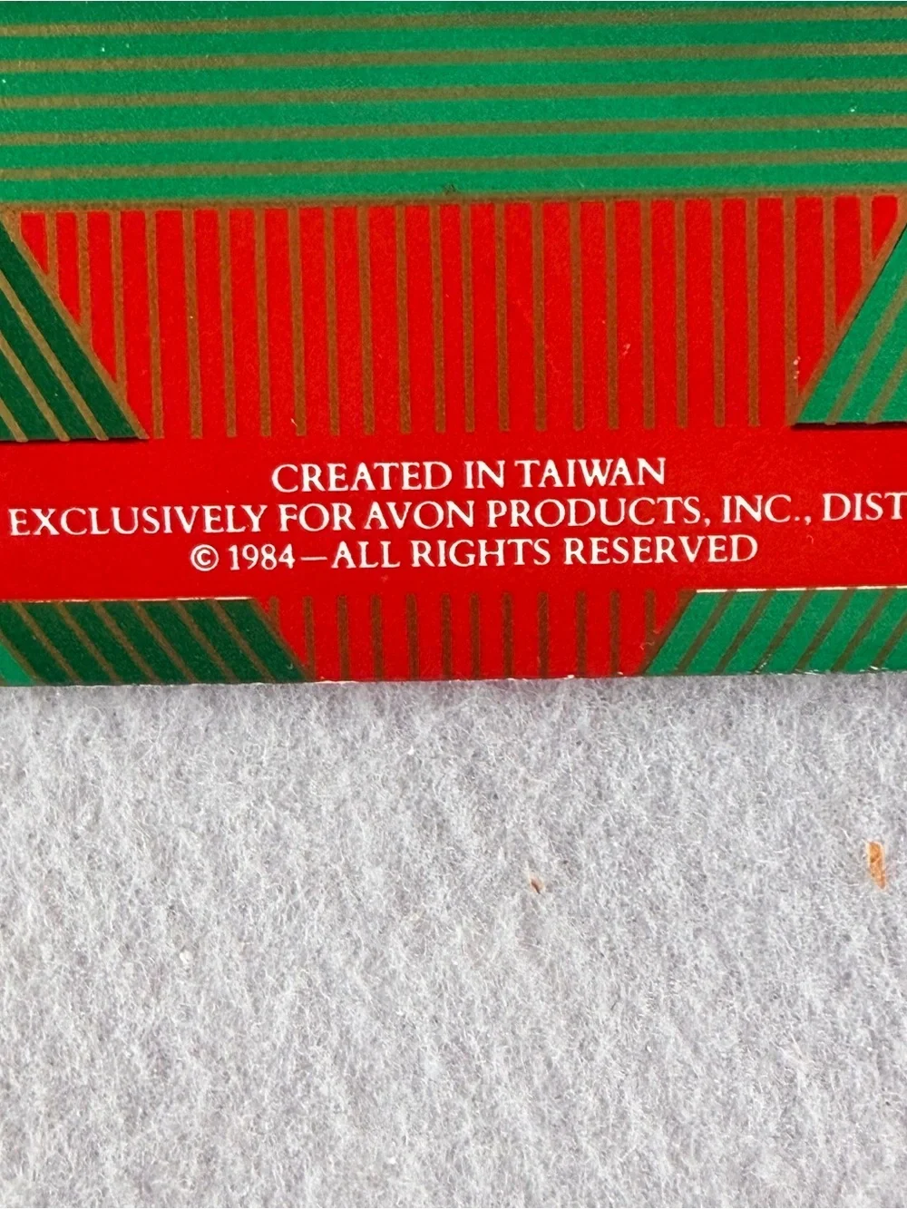 Vintage Avon Christmas Ornament Stained Glass Horn Snow Fantasy 1984 Holiday